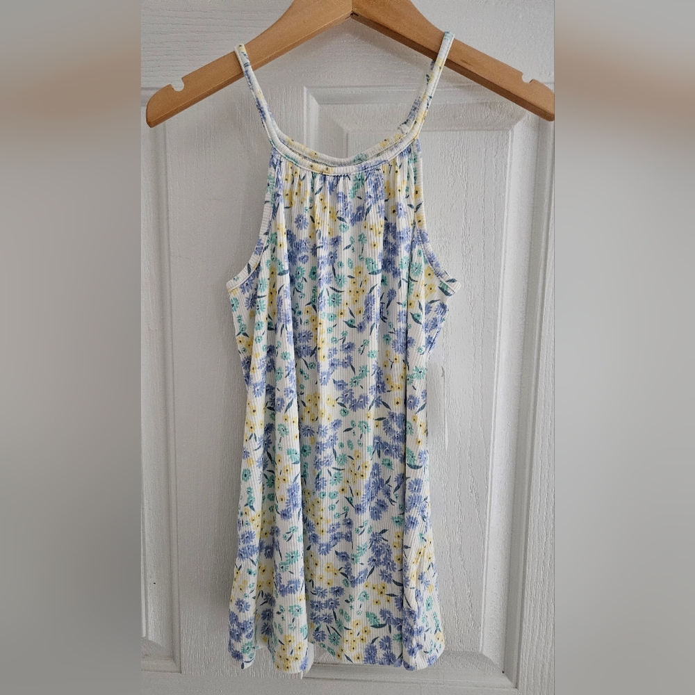 🎈$5 Bailey Lane Girls Floral, Rib-Knit Tank Top  Size L(12-14)
